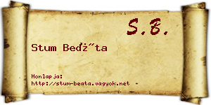 Stum Beáta névjegykártya