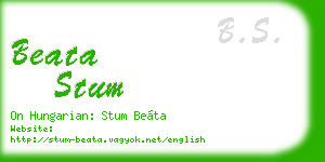 beata stum business card